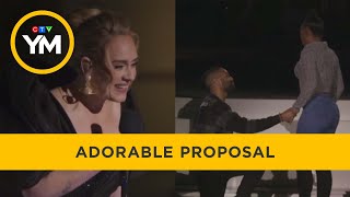 Celebrity Adele helps couple with emotional surprise proposal | Your Morning Profile