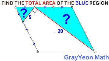 Find total area of the blue region Important Geometry skills explained #mathpuzzles #geometryskills