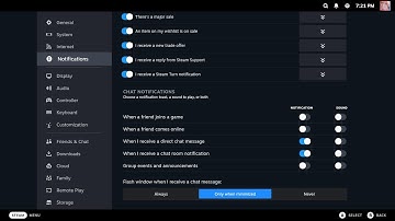 How to disable steam notifications friends & chat