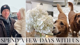 Vlog | Besties baby shower, Farmers market, Sophs 1st snow day | A few days with us | Shelby Milton