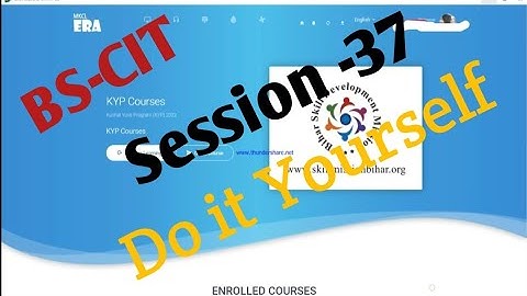 BS-CIT||SESSION-37||DO IT YOURSELF (KYP)