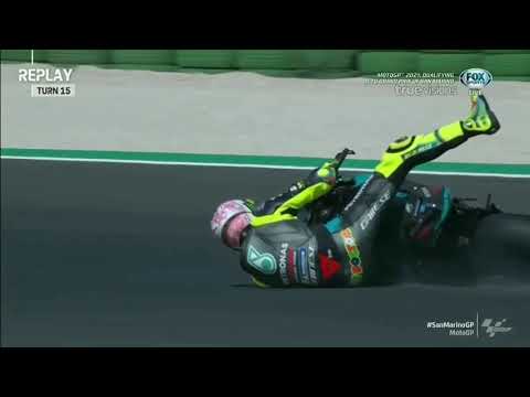 Valentino Rossi Crush Qualyfing motogp san marino | valentino Rossi jatuh di Kualifikasi motogp