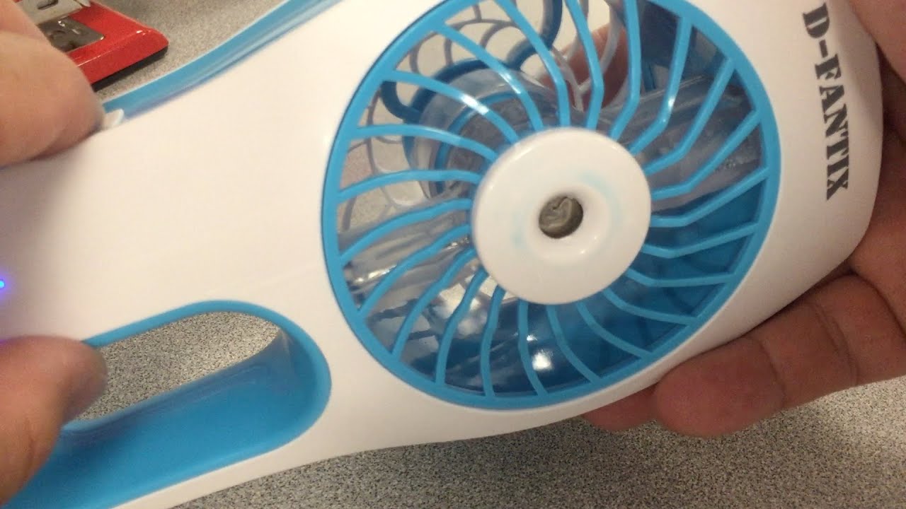 Home and Office Blue D-FantiX USB Handheld Fan Battery Operated Portable Water Misting Fan Cooling for Travel