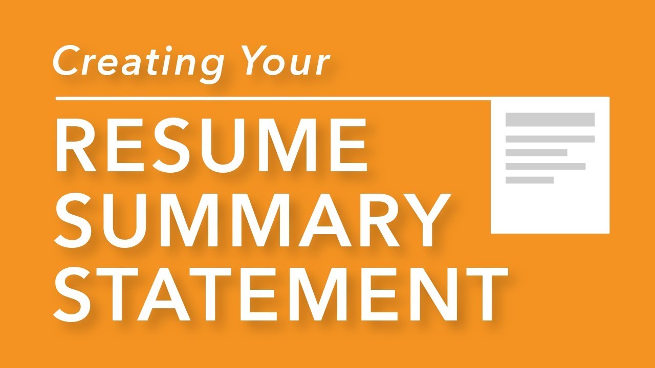 ⁣Creating Your Resume Summary Statement