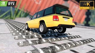 Satisfying Car VS Stairs Jump Extreme vs Massiv Speed Bump Tes Suspension Crash #34 BeamNG drive