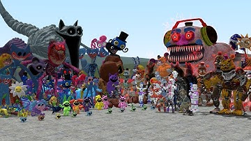 ALL POPPY PLAYTIME CHAPTER 3-1 CHARACTERS VS ALL FNAF 1-10 ANIMATRONICS In Garry
