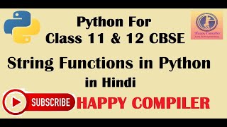 Python Class 11 String functions in Python in Hindi