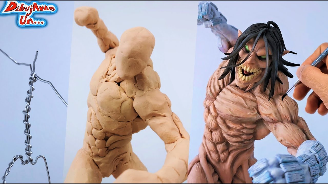 ⁣Como hacer Eren Titan Puños Cristalizados Escultura Plastilina | Attack on Titan [ 進撃の巨人] | DibujAme