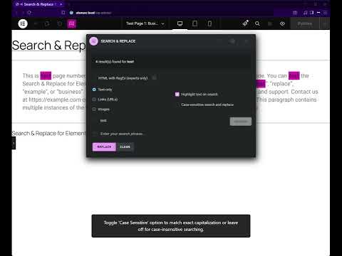 Search & Replace for Elementor - Find Replace in Page Builder