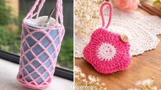 Beautiful Crochet Creations | Flower Cup Holder Bag Charm 🌸 