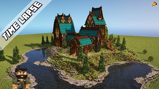 Minecraft Timelapse : Medieval Fantasy Mansion House Elven Residence : World Download