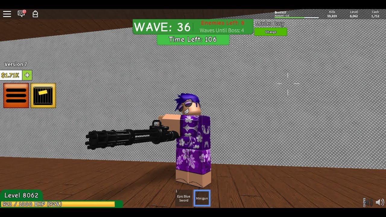 Roblox Zombie Rush Minigun