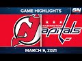 NHL Game Highlights | Devils vs. Capitals – Mar. 9, 2021