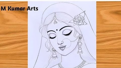 How To Draw Radha Rani Face-Outline Drawing