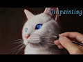 【油絵】画家が本気で猫描いてみた/Cat painting/スーパーリアリズム