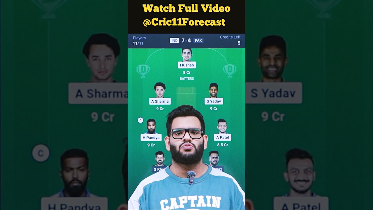 IND vs PAK Dream11 Prediction| 
