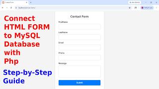 How to Connect HTML Form to MySQL Database with PHP