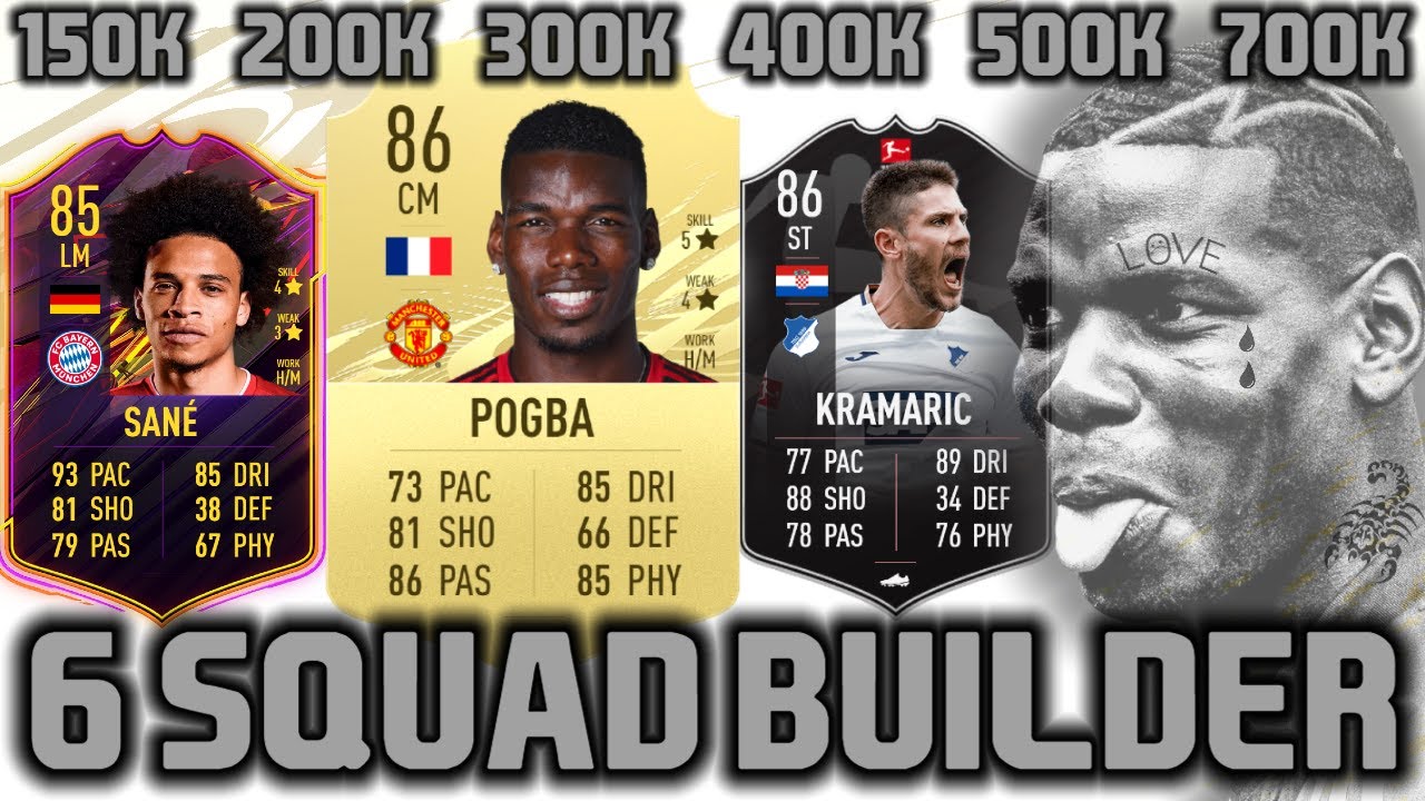 FIFA 21 SQUAD BUILDER 150k 200k 300k 400k 500k 700k SQUAD BUILDER