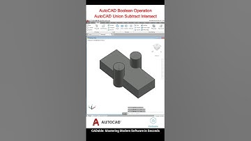 AutoCAD Boolean Operation | AutoCAD Union Subtract Intersect #AutoCADBoolean #autocad3dmodeling