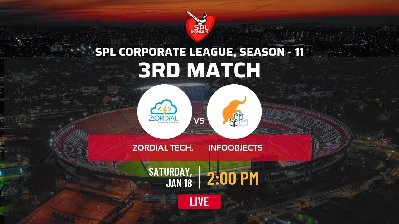 Match No. 3 - InfoObjects vs Zordial Tech - SPL Season 11 - YouTube