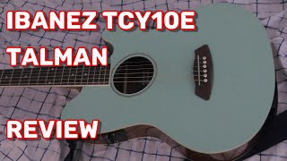 GUITAR Ibanez TCY10E Talman Acoustic Guitar, Purpleheart Fretboard, Sea Foam Green REVIEW