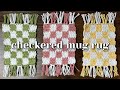 Checkered Mug Rug Coaster Crochet Tutorial & Free Written Pattern
