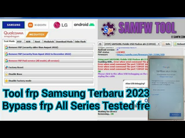 SamFw Tool V4.7.1 One Click FRP Reset Android 8,9,10,11,13
