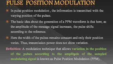 Pulse Position Modulation