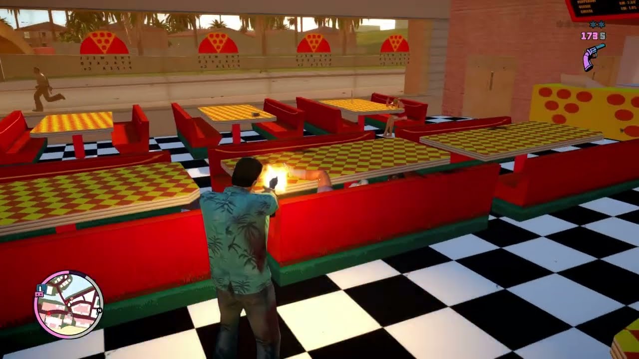 GTA Vice City Nextgen Edition Pizza Place Massacre Triggers INSANE Six Star Escape!