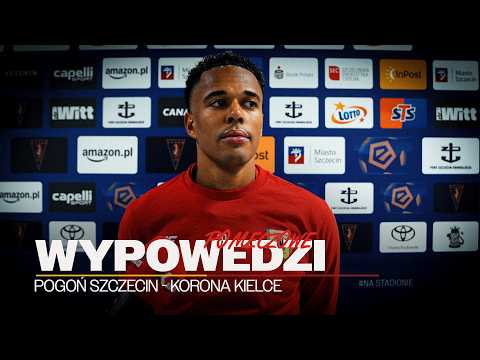 Ariel Mosór i Michael Ameyaw po meczu Pogoń Szczecin - Korona Kielce (11.10.2026)