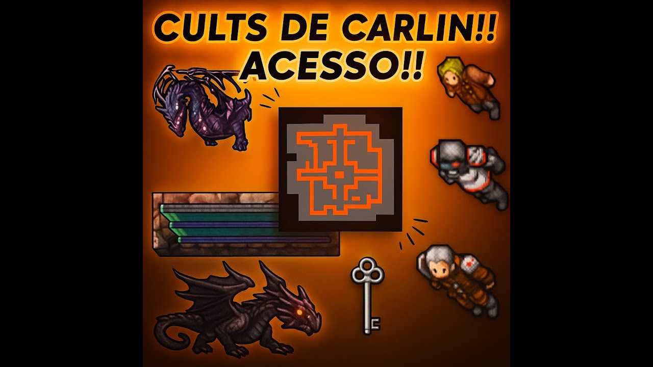 TIBIA- COMO FAZER O ACESSO DOS CULTS DE CARLIN !! 80+ EK + ED