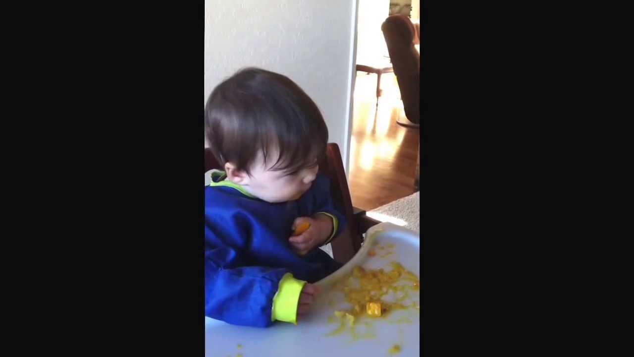 Caroline likes curry and squash babyled weaning BLW YouTube