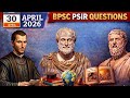 April 30, 2026 important bpsc psir questions