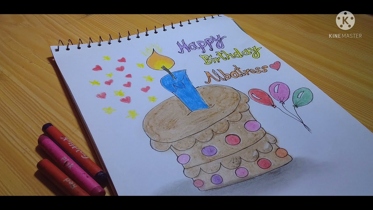 Easy Birthday cake drawing|| Drawing a birthday cake 🎂🤩
