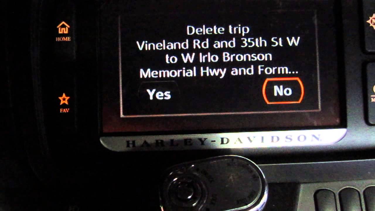 Harley infotainment route delete youtube