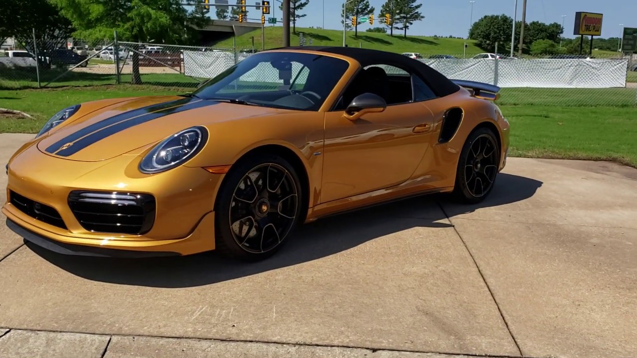 Convertible 2019 Porsche 911 Turbo S Cabriolet Exclusive Golden Yellow Metallic Limited Edition