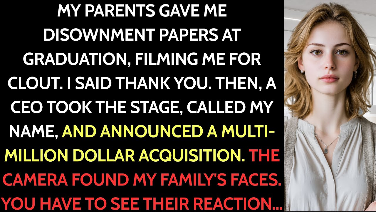 My Parents Gave Me Disownment Papers For My Graduation... Until The CEO Called My Name...They Froze