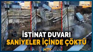 Son Dakika Kadıköyde, Stadyum Yakınlarında İstinat Duvarı Yıkıldı O Anlar Kamerada Ntv