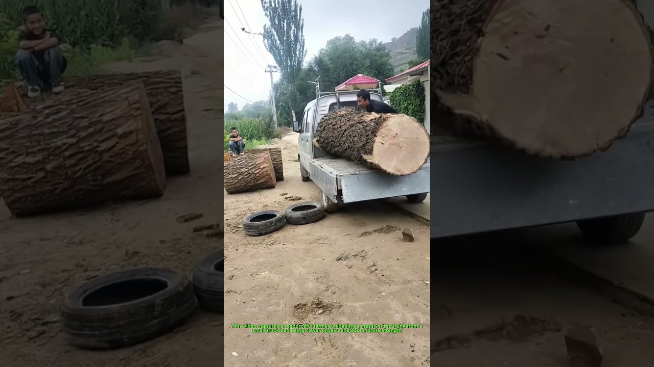  Log Unloading Hack How One Farmer Moves Heavy Tree Trunks Solo