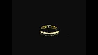 Diamond Half Eternity Wedding Band in 18K Yellow Gold | Stackable Diamond Ring