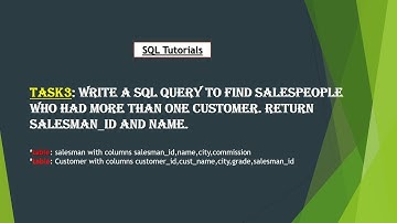 23. Write a SQL query to find salespeople who had more than one customer.