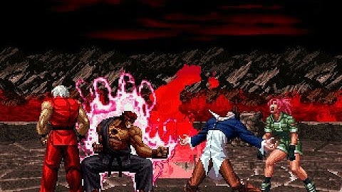 Evil Ryu & Violent Ken vs Orochi Leona & Orochi Iori
