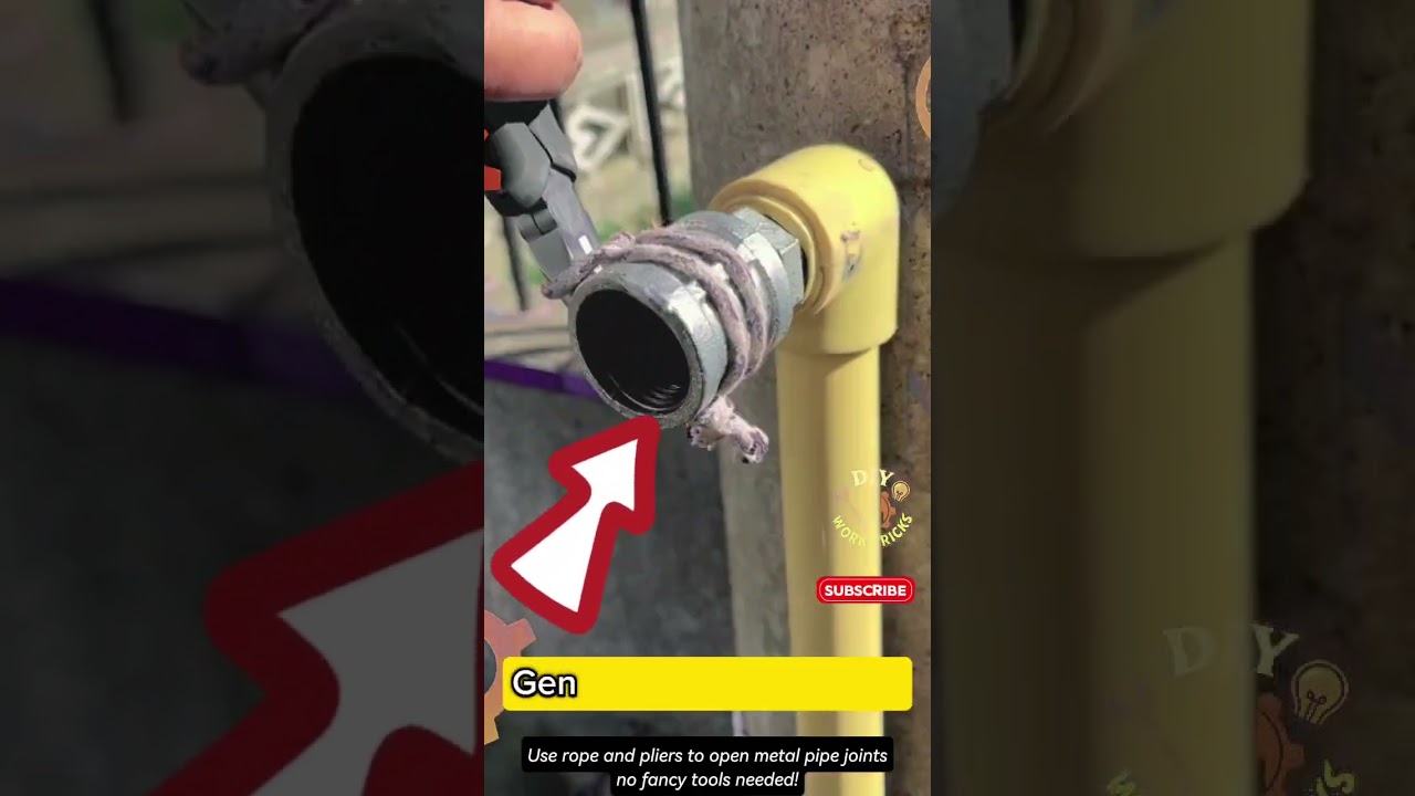 Loosen Stuck Pipe Joint with Just a Rope and Pliers – Genius No-Wrench Trick!