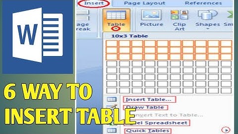 How to Create Table in MS Word 6 Different Ways