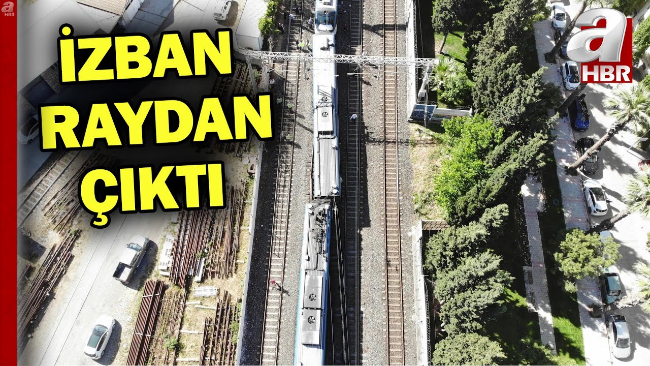 İzban treni raydan çıktı yolcular tahliye edildi! Tren havadan görüntülendi! | A Haber