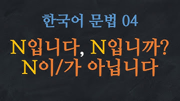 한국어 배우기 | 한국어 문법 04: N입니다, N입니까?, N이/가 아닙니다 (Quiz PDF↓) -  Korean Grammar | Learn Korean
