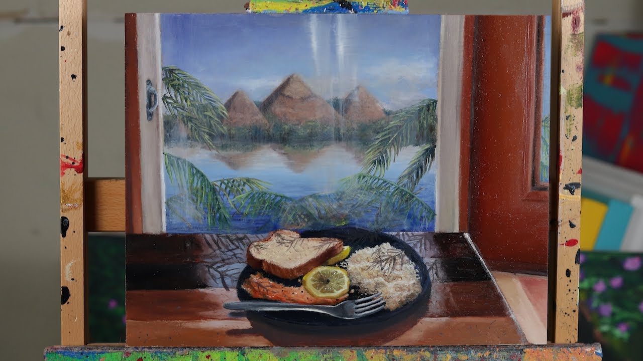 How I paint landscape oil painting step by step full process YouTube