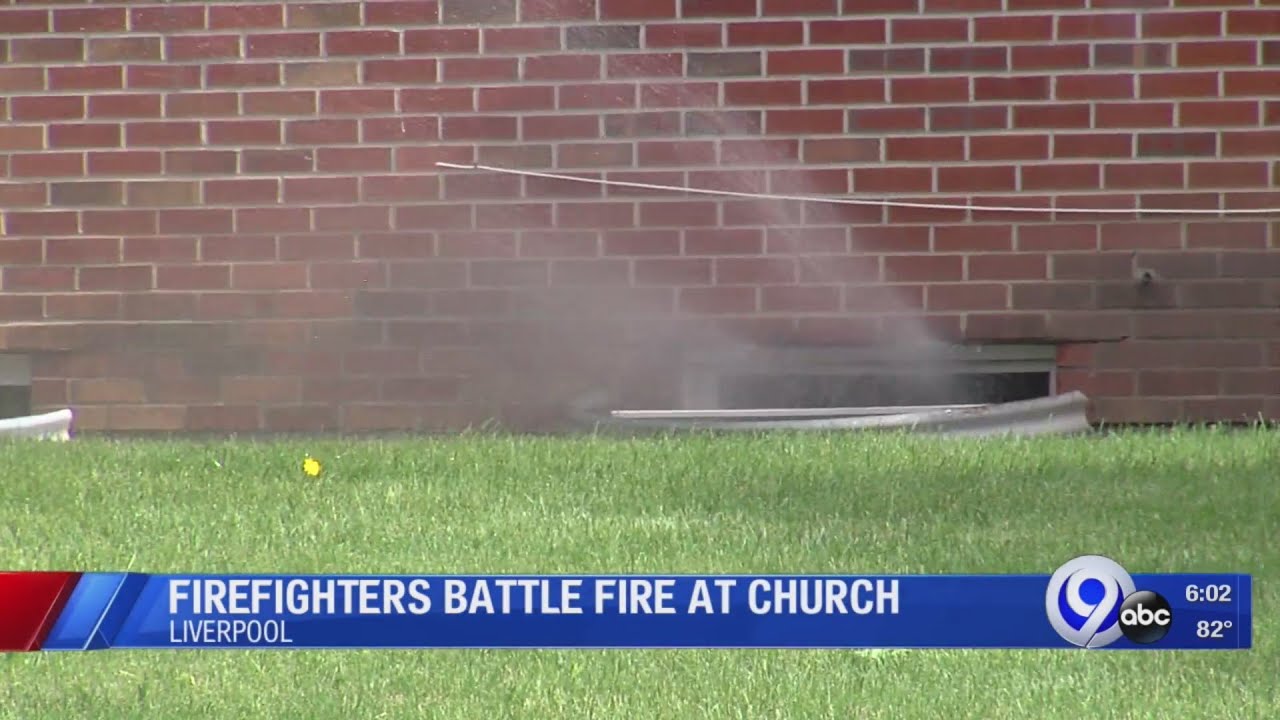 Firefighters battle fire at church - YouTube