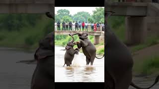 Elephant Hurls Another Off Bridge | AI  #Shorts