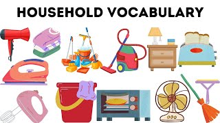 100 + Household Items Names in English with Pictures PDF  Advanced english  vocabulary, Vocabulary pictures, Vocabulary